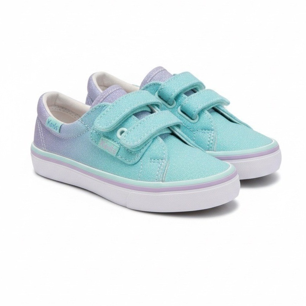 Keds Kids Glitter Jumpkick Jr. Sneaker Lilac/Blue Ombre Sparkle Shoes‎ Size 6.5